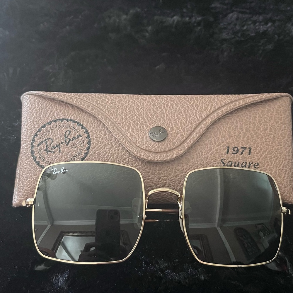 Ray-Ban Gold Square Sunglasses